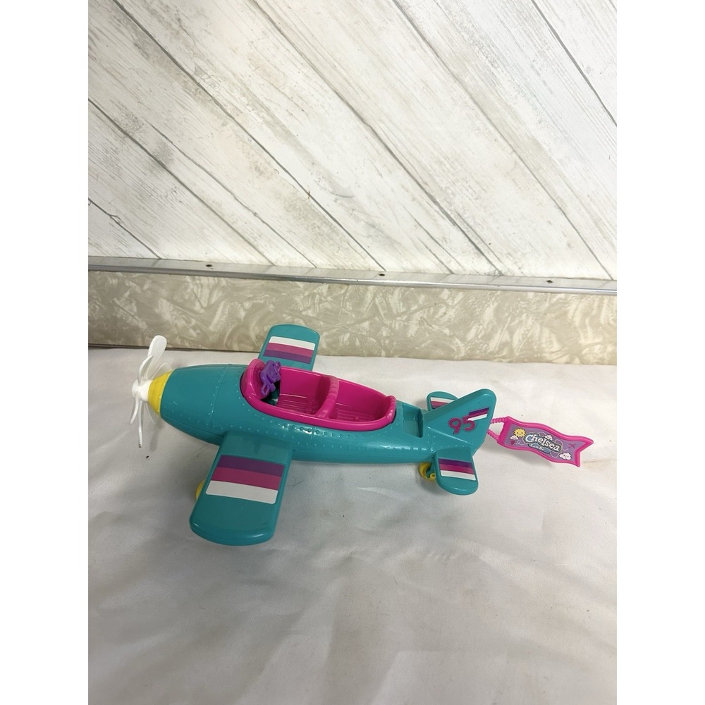 Mattel Barbie Chelsea Turquoise & Pink Airplane Vehicle For Fashion Doll